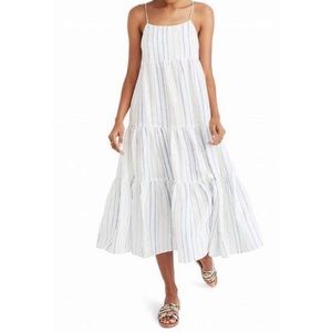 Madewell white and blue striped dress